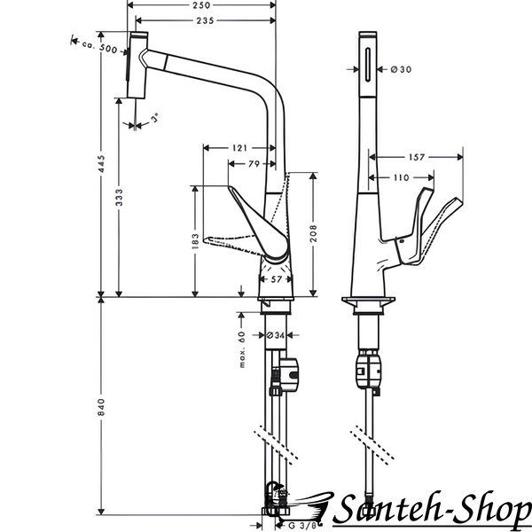 Baterie chiuveta Hansgrohe 73820800 Metris Select M71 320 73820800 foto