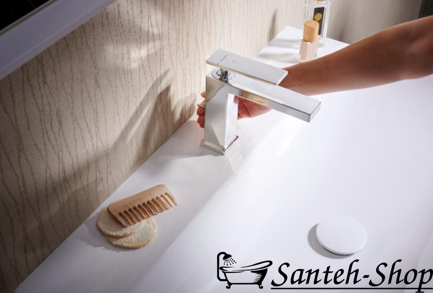 Baterie lavoar 110 Hansgrohe Tecturis E 73010000 fără racord de scurgere cromat 73014000 foto