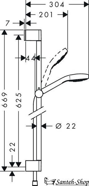 Душевой набор Hansgrohe Croma Select S 1jet 65, белый/ хром (26564400) 26564400 фото