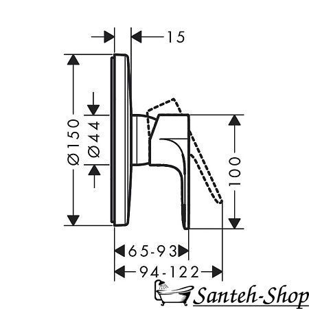 Baterie dus Hansgrohe Rebris E 72668670 72668670 foto