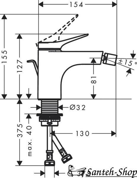 Смеситель для биде Hansgrohe Vivenis 75200140 бронза матовый 75200140 фото