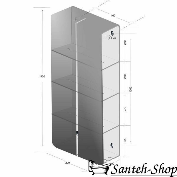 Raft organizator pentru baie DASKE Sensay MAX SYM/SH-2878J SYM/SH-2878J foto