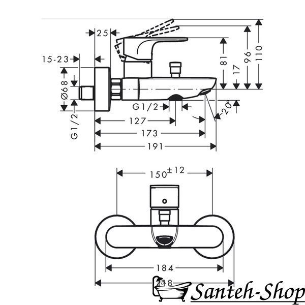 Baterie baie HANSGROHE REBRIS S 72440670 72440670 foto
