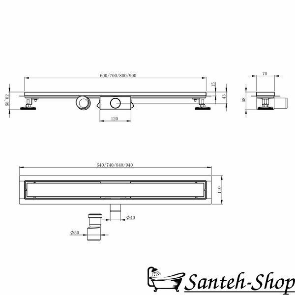 Трап душевой IMPRESE i-FLOW d44700S07 линейный 700 мм d44700S07 фото