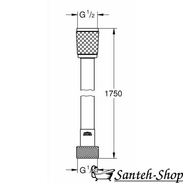 Furtun de duș anti-&icirc;ndoire GROHE Silverflex 27137001 27137001 foto