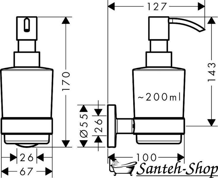 Дозатор жидкого мыла, Hansgrohe Logis Universal, хром (41714000) 41714000 фото