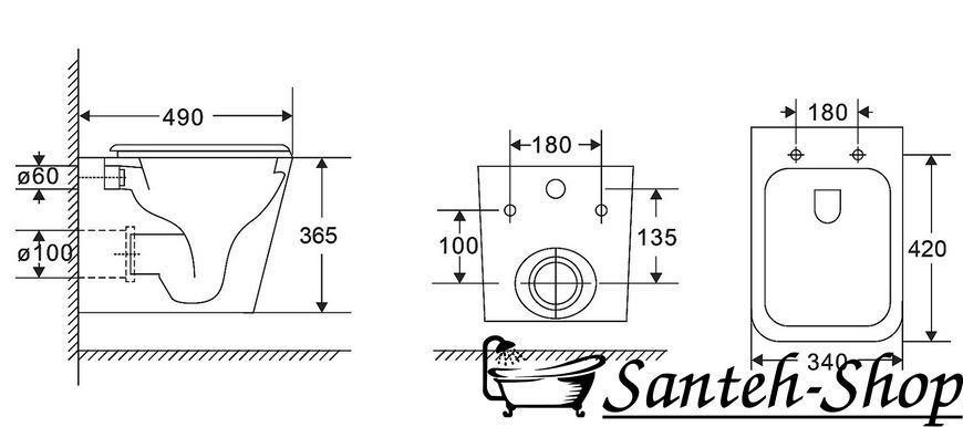 WC suspendat IMPRESE c06810203 KUBIK Rimless 49x34x36,5 cm alb/lucios c06810203 foto
