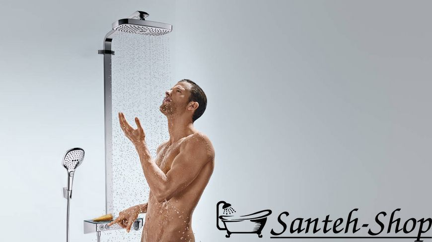 Душевая система Hansgrohe Raindance Select E Showerpipe 300 2Jet с термостатом, белый/хром (27126400) 27126400 фото