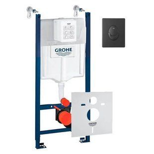 Система инсталляции для унитаза Grohe Rapid SL 3 в 1 с клавишей смыва Skate Air, черный матовый (3884000G/38505KF0) 3884000G_38505KF0 фото