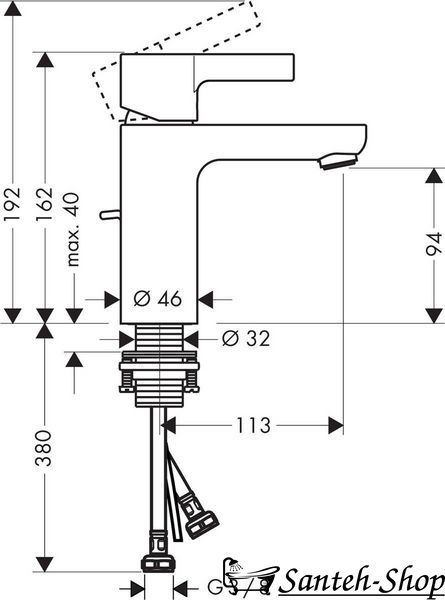 Baterie de lavoar Hansgrohe Metris S (31060000) 31060000 foto