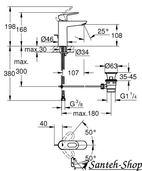 Baterie lavoar Grohe Bauloop 23762000 M 23762000 foto