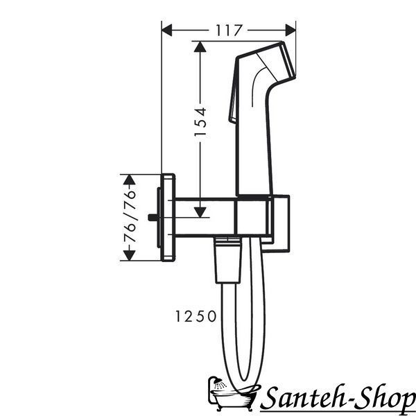 Dus igienic Hansgrohe Bidette 1jet E 29233140 29233140 foto