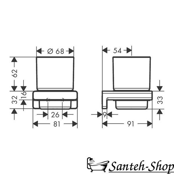 Стакан для зубных щеток Hansgrohe AddStoris, (41749340) 41749340 фото