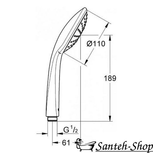 Ручной душ GROHE Euphoria Mono (1 режим), хром (27265000) 27265000 фото