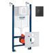 Sistem de instalare a toaletei Grohe Rapid SL 3-&icirc;n-1 cu placă de clapere Skate Air, negru mat (3884000G/38505KF0) 3884000G_38505KF0 foto 1