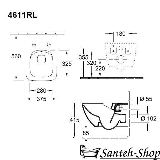 WC suspendat VILLEROY&BOCH VENTICELLO 4611RL01 4611RL01 foto