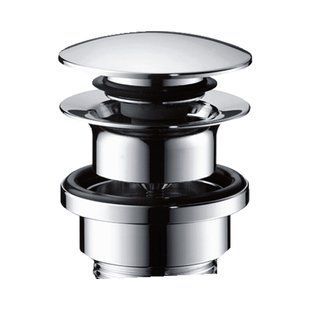 Донный клапан для умывальника с переливом Hansgrohe Push-Open, хром (50100000) 50100000 фото
