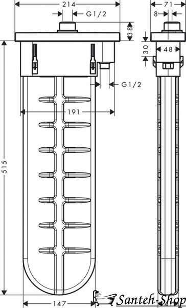 Встраиваемая часть смесителя Hansgrohe sBox Square 28010140 28010140 фото