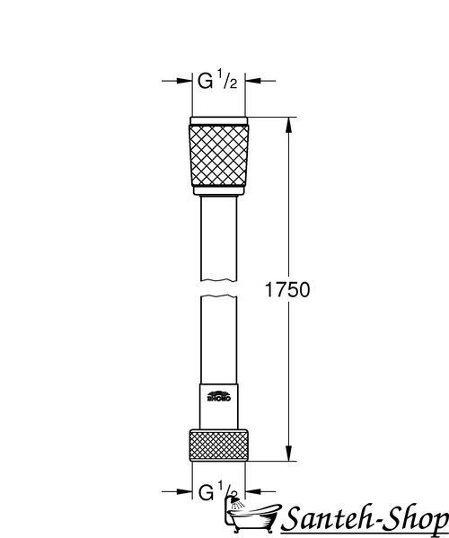 Furtun dus GROHE RELEXA FLEX 28154002 1750 mm 28154002 foto