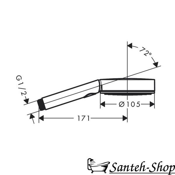 Baterie de duș Hansgrohe Pulsify 260 1jet 400, Alb Mat (24220700) 24220700 foto
