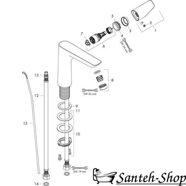 Baterie lavoar Hansgrohe Talis E 71754140 cu supapa inferioara 150 71754140 foto