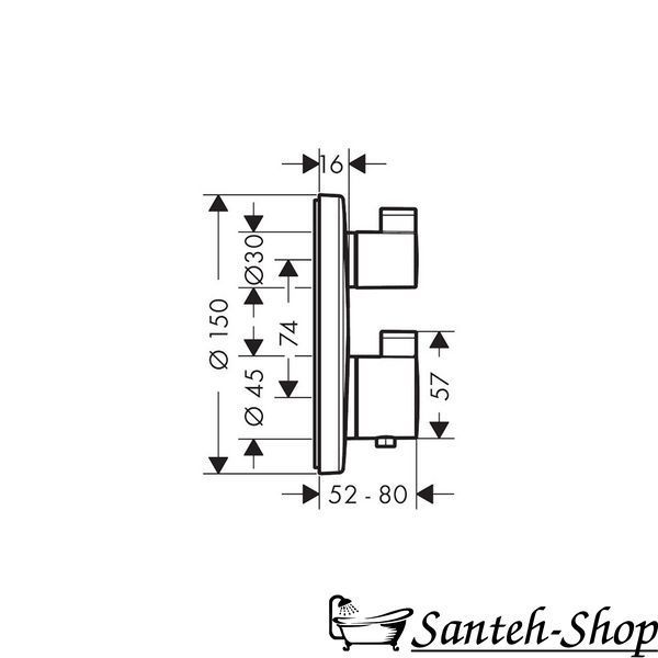 Термостат Hansgrohe Ecostat S (15758000) 551560001091 фото