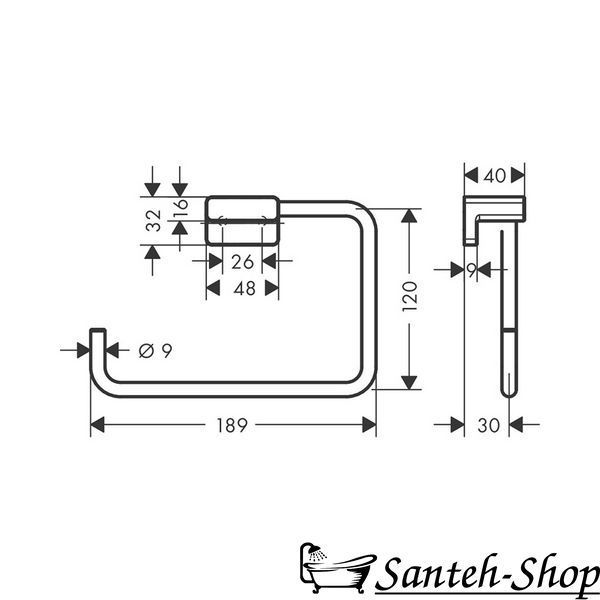 Полотенцедержатель Hansgrohe AddStoris (41754140) 41754140 фото
