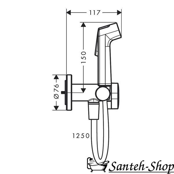 Гигиенический душ Hansgrohe Bidette 1jet S 29232140 бронза 29232140 фото