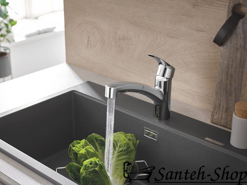 Смеситель для кухонной мойки GROHE Eurosmart с вытяжным душем хром 30305001 30305001 фото