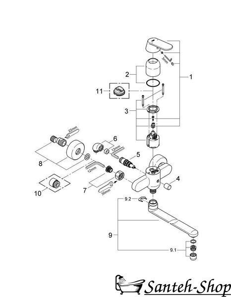 Смеситель для ванны Grohe Eurosmart Cosmopolitan, хром 32847000 фото