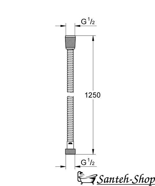 Furtun de dus GROHE RELEXA 28142002 metalic 1250 mm 28142002 foto