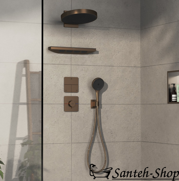 Termostat ascuns pentru 1 consumator Hansgrohe ShowerSelect Comfort Q pentru duș, bronz periat (15588140) 15588140 foto