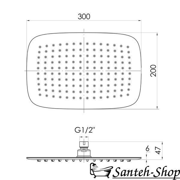 Cap de duș Imprese S300200SS6 300x200 mm oțel S300200SS6 foto