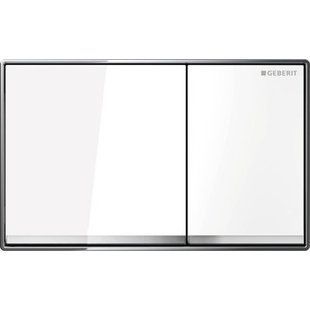 Clapă de acționare Geberit OMEGA60 SQUARE 115.081.SI.1 metal, sticlă albă 115.081.SI.1 foto