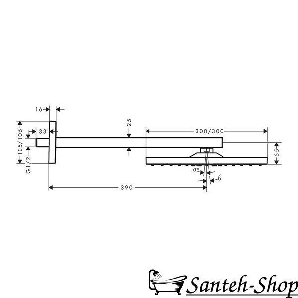 Верхний душ Hansgrohe Raindance E Overhead shower 300 1jet, brushed bronze (26238140) 26238140 фото