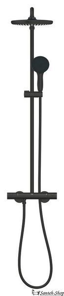 Sistem de duș Grohe Tempesta System 250 Cube, montat pe perete cu termostat pentru baie, negru mat (266912431) 266912431 foto
