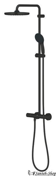 Sistem de duș Grohe Tempesta System 250 Cube, montat pe perete cu termostat pentru baie, negru mat (266912431) 266912431 foto