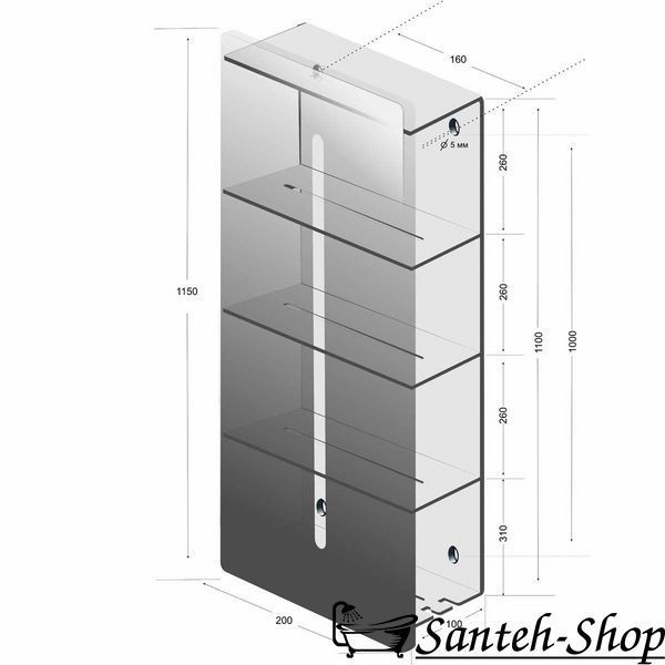 Raft organizator pentru baie DASKE Continental MAX CLM/SH-0003B CLM/SH-0003B foto