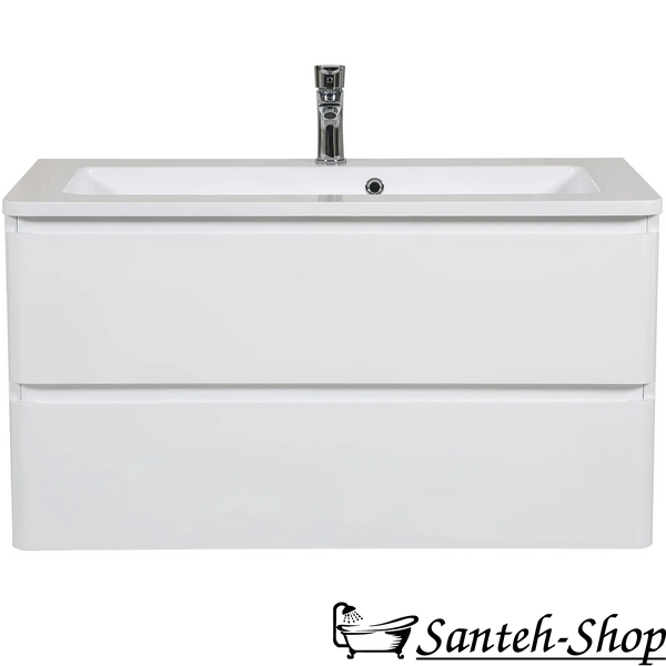 Dulap de baie suspendat AQUARODOS ACCENT 100 cu lavoar, 550x990x465 cm, alb ACCENT 100 foto