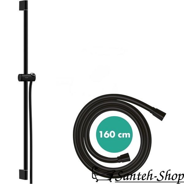 Bară de duș Hansgrohe Pulsify S 90 cm cu furtun de 160 cm, negru mat (24401670) 24401670 foto