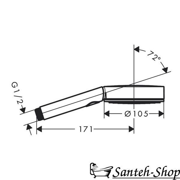 Ручной душ Hansgrohe Pulsify Select Relaxation 105 3jet, хром (24110000) 24110000 фото