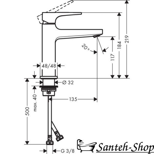 Baterie de lavoar Hansgrohe Metropol 110 (32507140) 32507140 foto