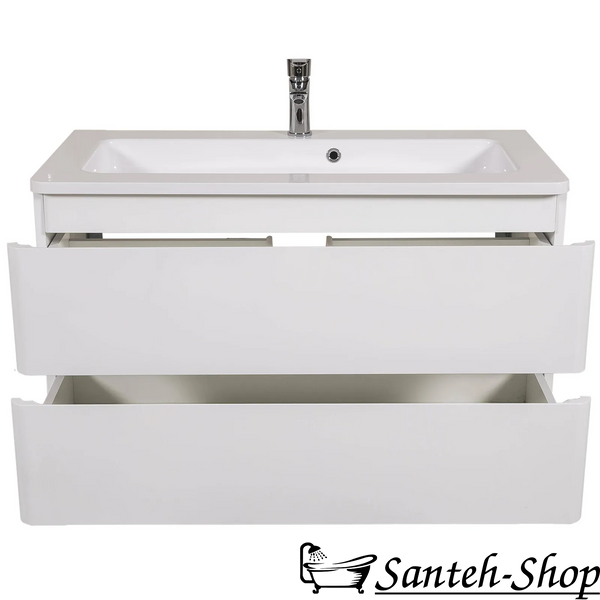 Dulap de baie suspendat AQUARODOS ACCENT 100 cu lavoar, 550x990x465 cm, alb ACCENT 100 foto