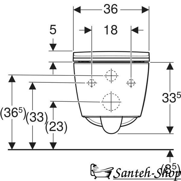 Подвесной унитаз Geberit Smyle Square 503.171.00.1 TurboFlush, с сиденьем Softсlose, QuickRelease (Sandwich) 503.171.00.1 фото