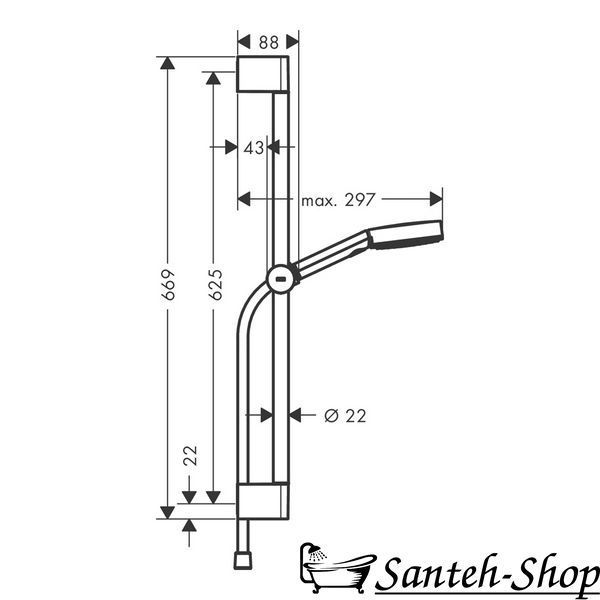 Душевой набор Hansgrohe Pulsify Select со штангой 65 см (24160670) 238204415481 фото
