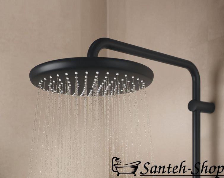 Sistem de duș Grohe Tempesta System 250 Cube, montat pe perete cu termostat pentru baie, negru mat (266912431) 266912431 foto