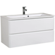 Dulap de baie suspendat AQUARODOS ACCENT 100 cu lavoar, 550x990x465 cm, alb ACCENT 100 foto 1