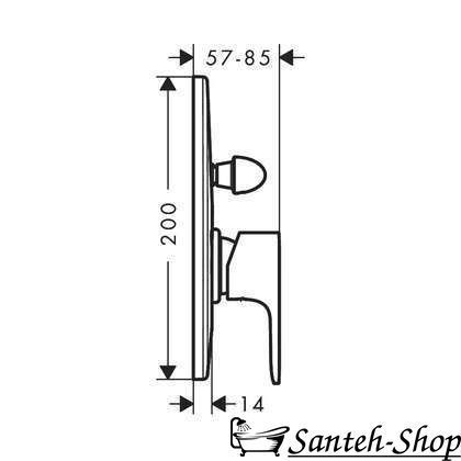 Baterie de duș &icirc;ncasabilă Hansgrohe Rebris E 72458670 foto