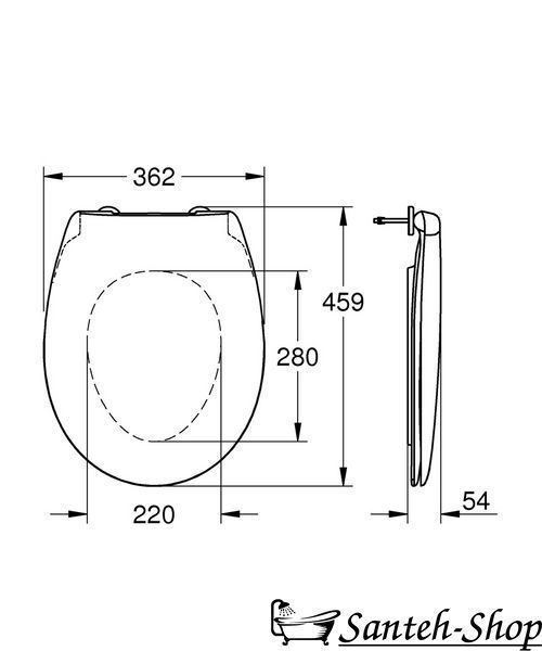 Крышка напольного унитаза Grohe BAU Ceramic, белый (39493000) 39493000 фото