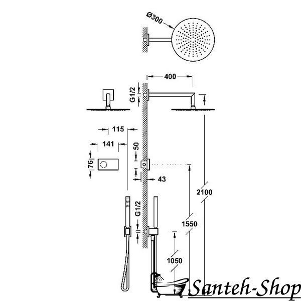 Set dus Tres SHOWER TECHNOLOGY 09288558NM cu control electronic 09288558NM foto